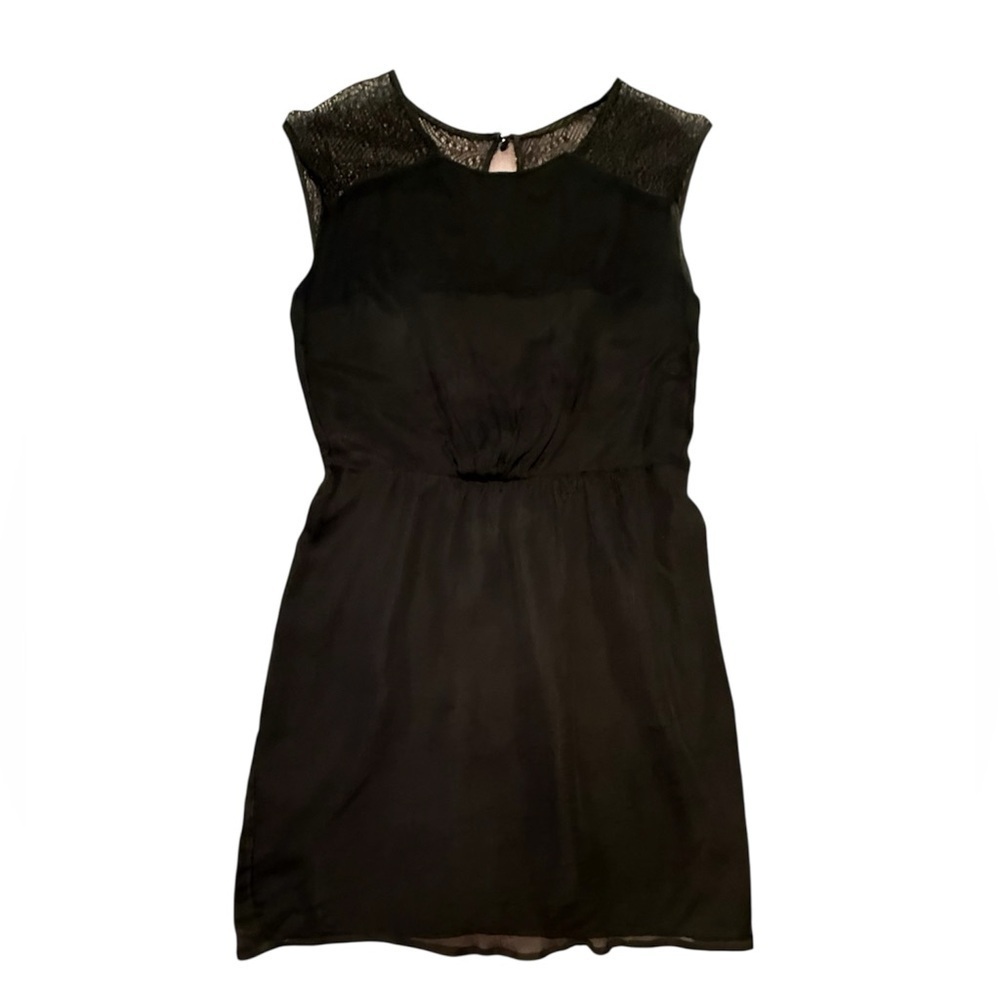 Twelfth Street by Cynthia Vincent Silk Black Lace Mini Dress XS